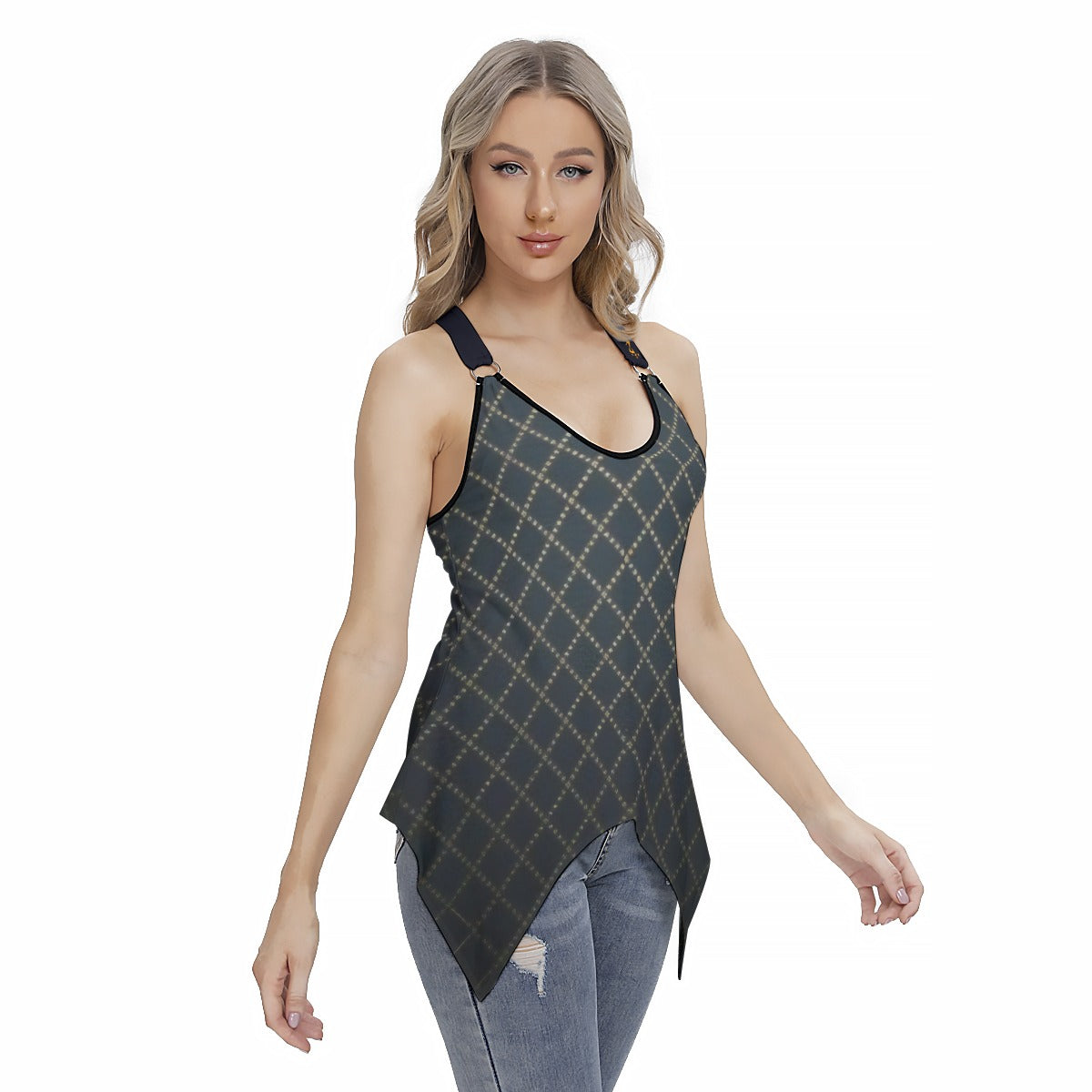 Women's Racing Tank Top With Irregular Hem