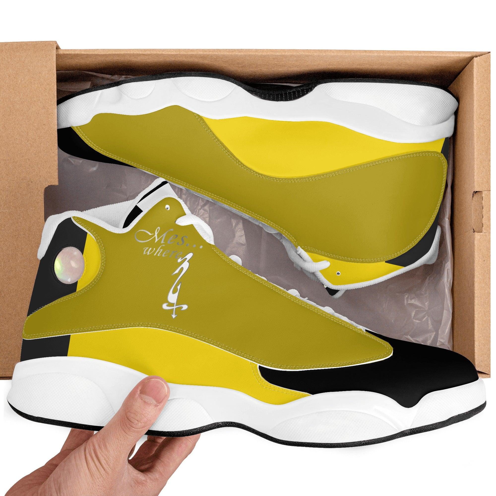 MES...Where (24K) Women's White Soles Basketball Shoes - MES...Where