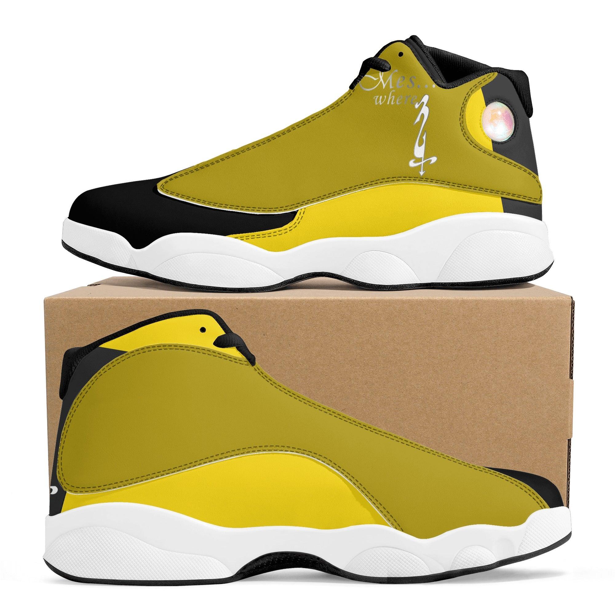 MES...Where (24K) Women's White Soles Basketball Shoes - MES...Where